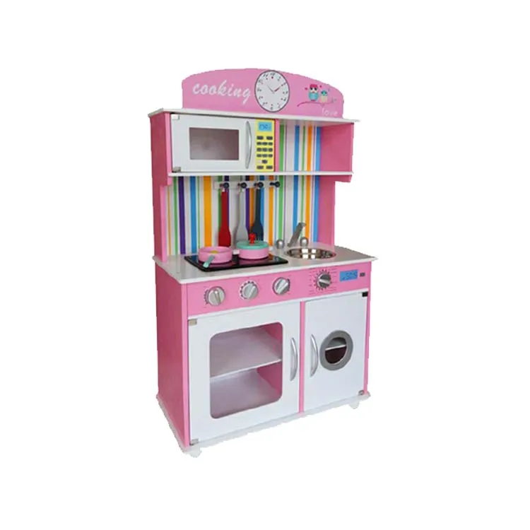 2021 New Big Size doule sides wooden kitchen  Kids Educational Toys Wooden Kitchen For Kids