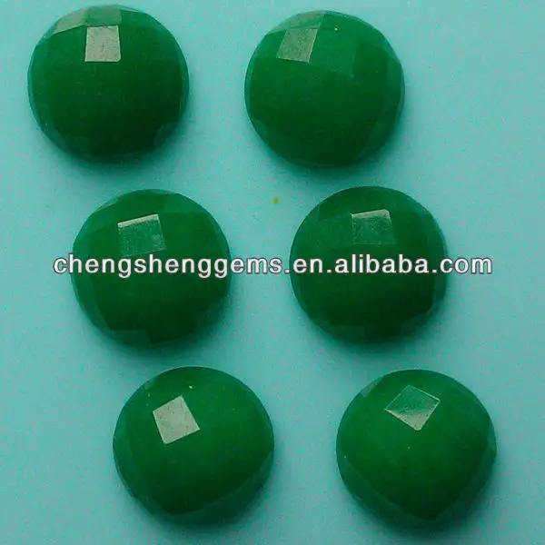 12*16mm Oval Cut Dyed Green Jade Smooth Cabochons