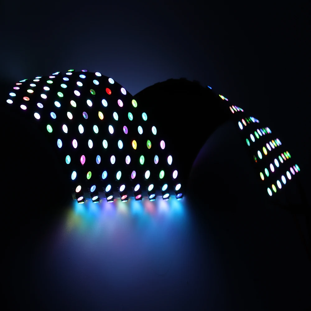 Светодиодная матрица apa102 с низкой мощностью 5 В гибкая печатная плата 8x32 панель шагом 10 мм