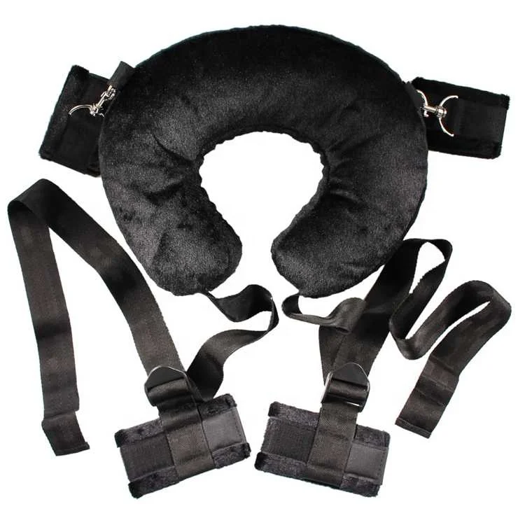 Protect Neck Open Leg Bind Belt Bed Slave Restraints Handcuffs Kit Sex Bondage Toys Adult Products
