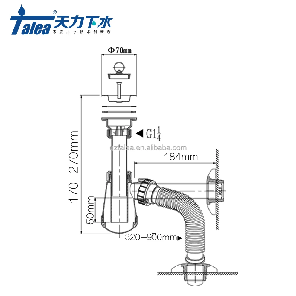 
Bathroom Basin Drain Strainer Waste 1.5inch Basin Drain Pipe Drainage Kit 