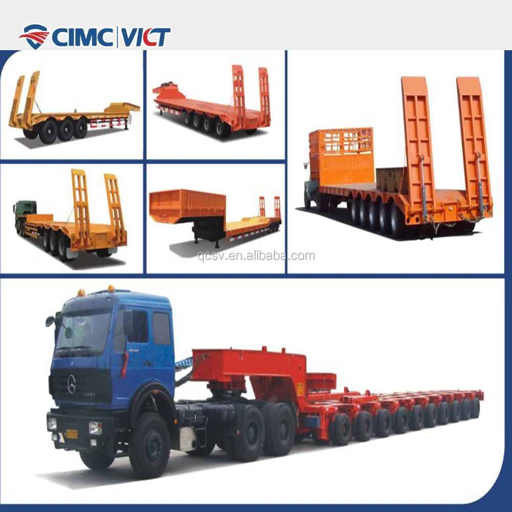 CIMC brand original manufacturer 3axles low bed trailer 60ton