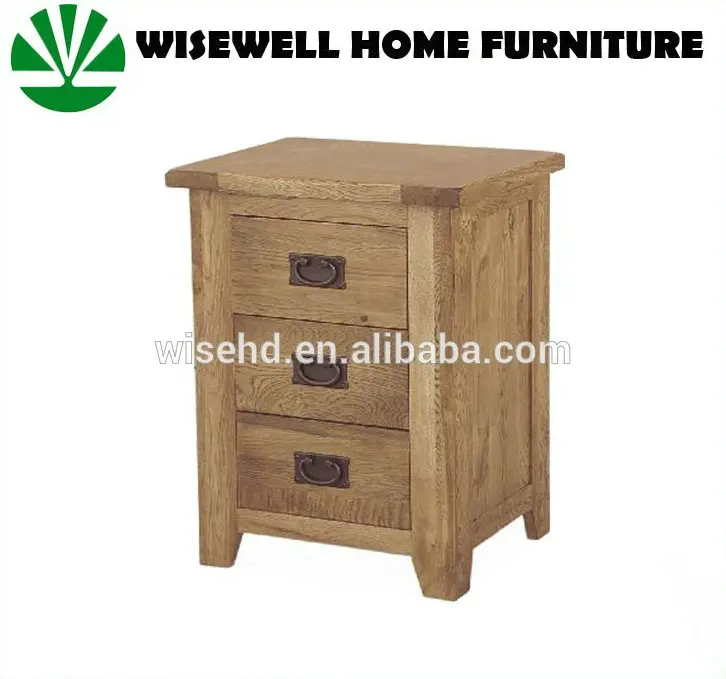 (W-B-0036) solid oak wood home furniture nightstand with 3 drawers