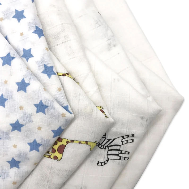 
100% cotton muslin double layers roll gauze fabric for baby swaddle blankets and clothes 