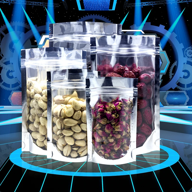 Hot Transparent Coffee Stand Up Zipper Mylar Packaging Bags, Resealable Aluminum Foil OPP Food Custom Plastic Pouch Zip lock Bag