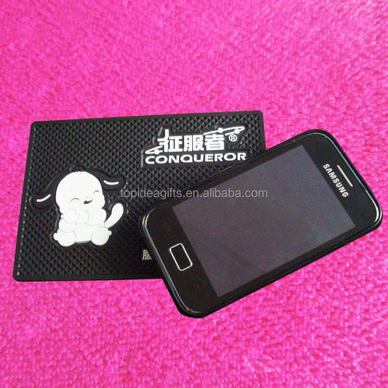 Customized Customized design rubber pvc car logo cheap price new logo silicone telephone anti slip mat