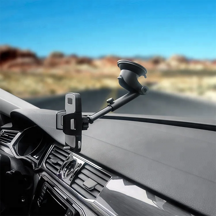 Super strong suction cup with gel dashboard windshield car telescoping phone mount mobile phone holder for smartphones