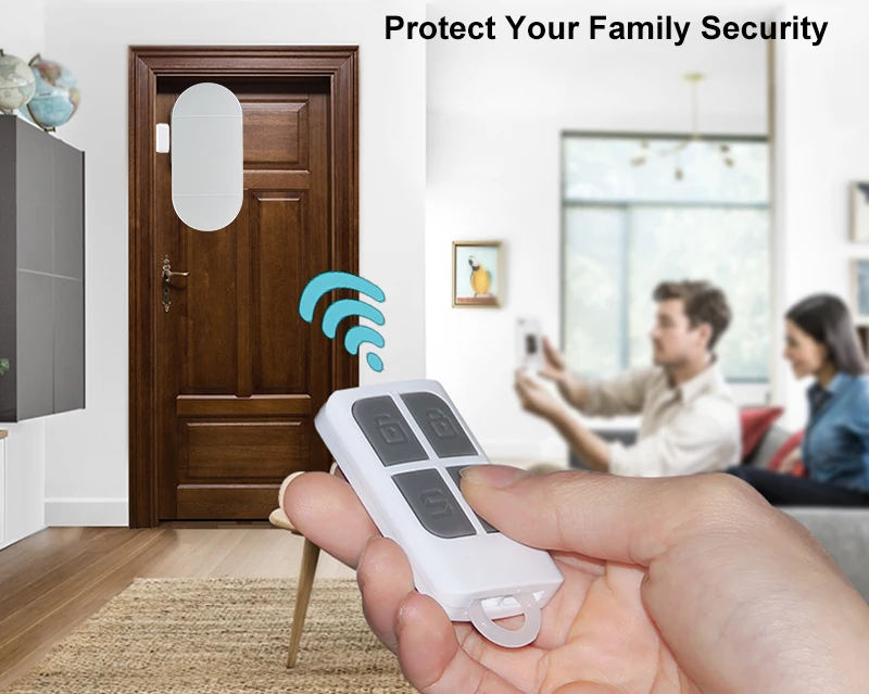 Wireless OEM Magnetic Security Alarm Window Door Open Sensor with Remote Control