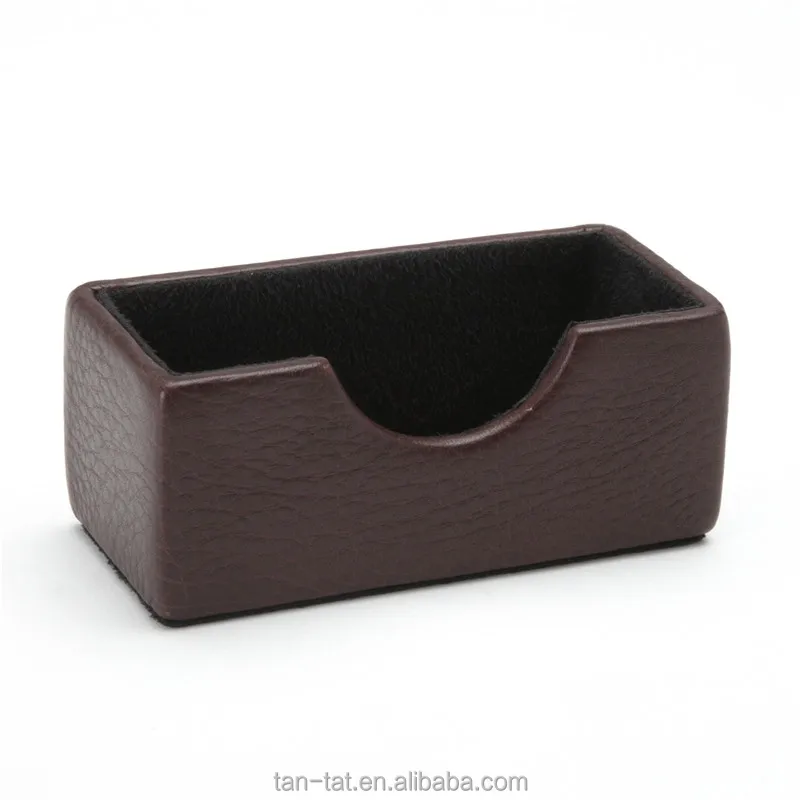 
Black Genuine Leather Paper Tray Office Decor 