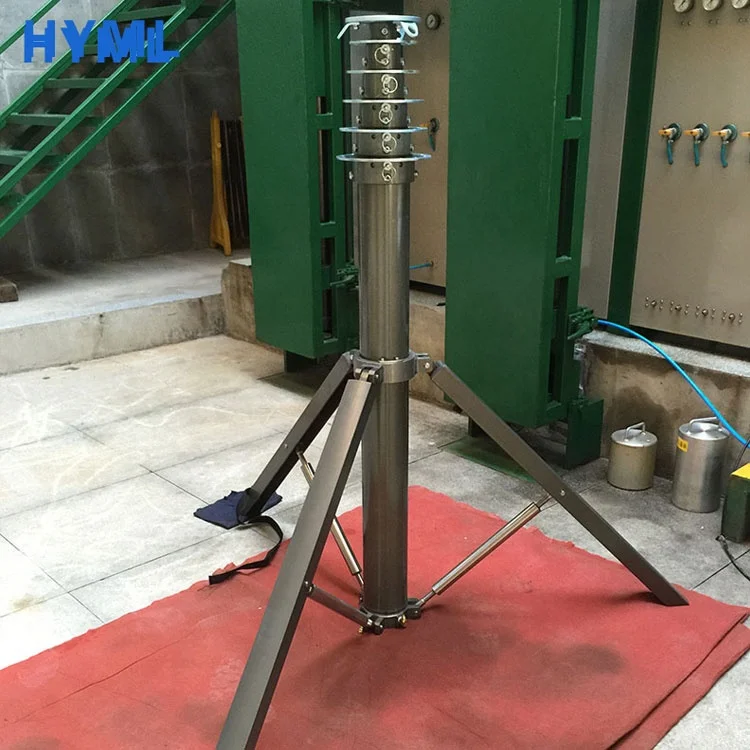 telescopic mast for mobile Communication, camera and lighting