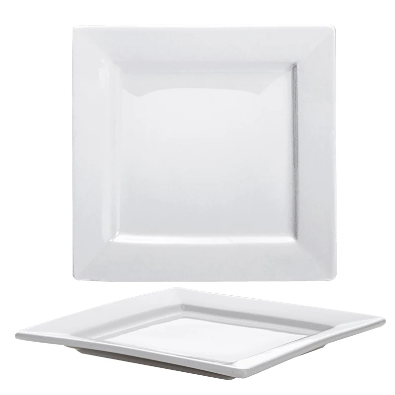 Restaurant Ceramic Plates Dishes, Restaurant Crockery Square Plate, White Square Dishes