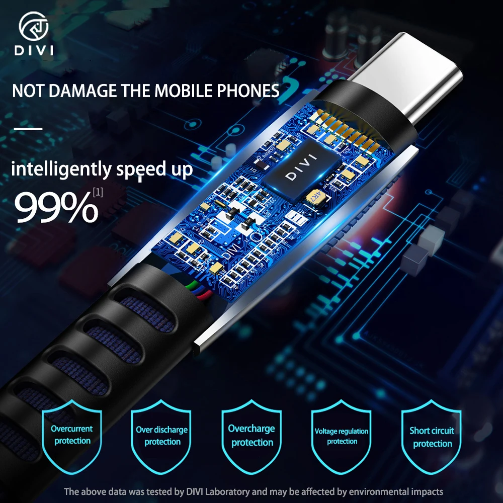 DIVI super fast charging usb cable for huawei, oem type c fast cable free sample data cable usb for samsung