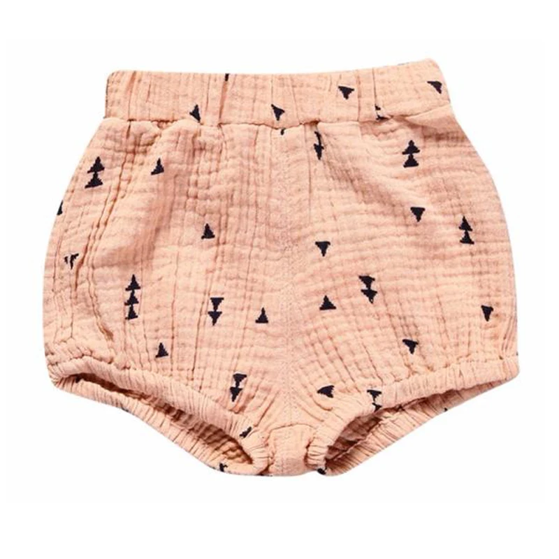 
INS popular Linen Ruffle Toddler Bloomer For Kids Girls Organic Cotton Infant Mini Shorts Diaper Cover 