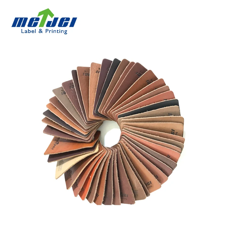 
High quality recycled debossed custom leather patches 