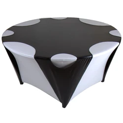 Cheaper Metallic Silver Spandex Round Table Cloth Table Overlay for Party Event Wedding