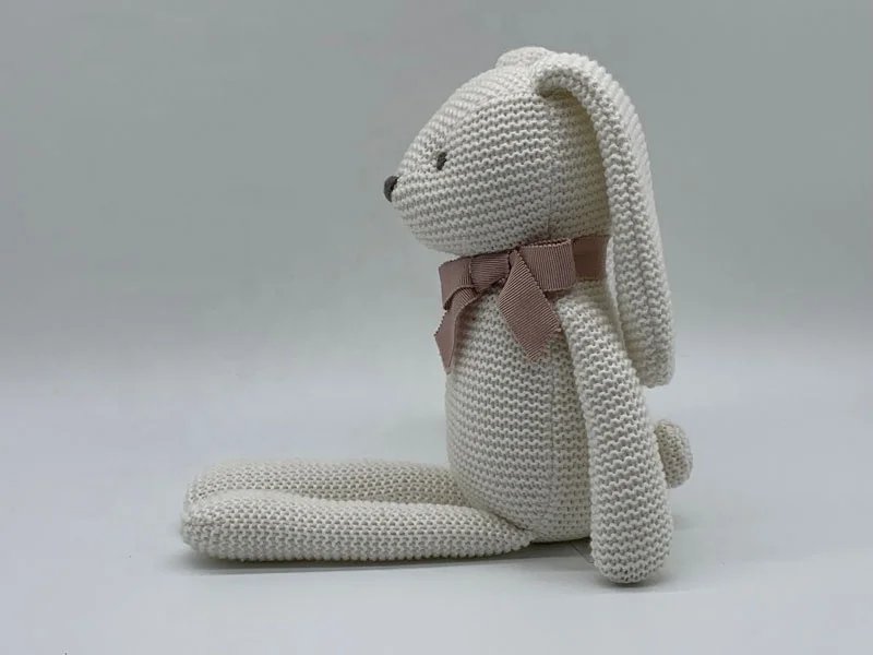 OEKO 100% organic no dyeing bunny stuffed animals, organic cotton baby stuffed toys