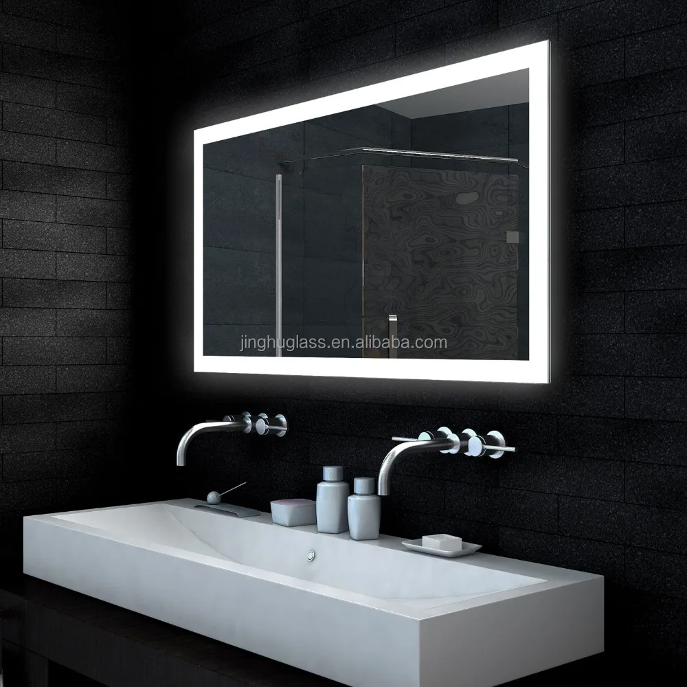 With a magnifying glass in the lower right corner led mirror