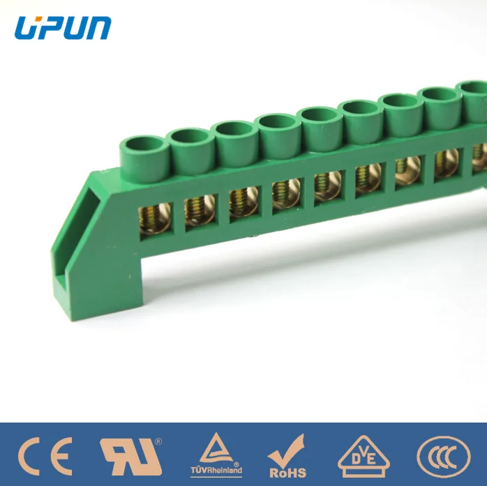 
7 positions ground wire row copper electrical bar neutral terminal block 