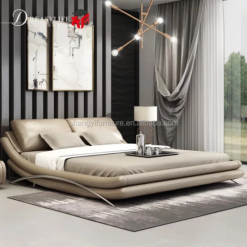 Кантри Стиль Полный Королева Король один двойной мягкий кожа Мебель для спальни из массива дерева кровать