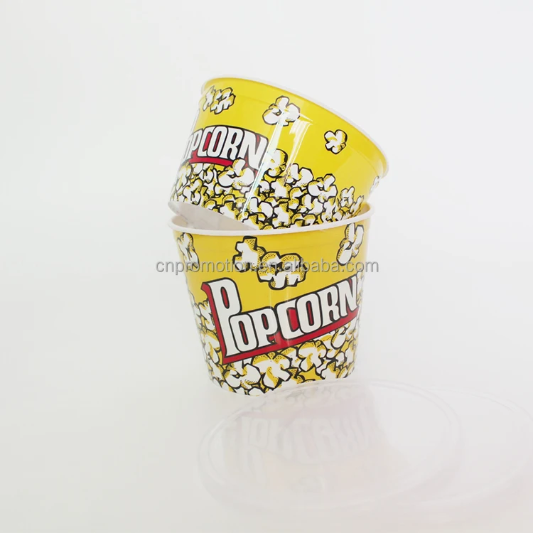 High Quality  Movie Theater Custom Plastic Popcorn Bucket  with Lid