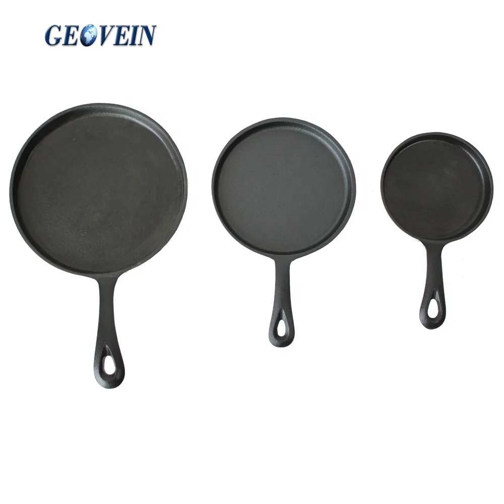 
Round Cast iron Skillet Cooking Pot Pan Non-Stick Crepe Pan 