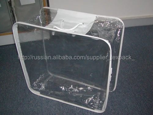 
Wholesale transparent plastic bedding bag PE and PVC wire frame bag 