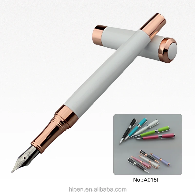 Luxury rose gold metal fountain pen nibs Custom Logo Business Gift Fountain Pen ink