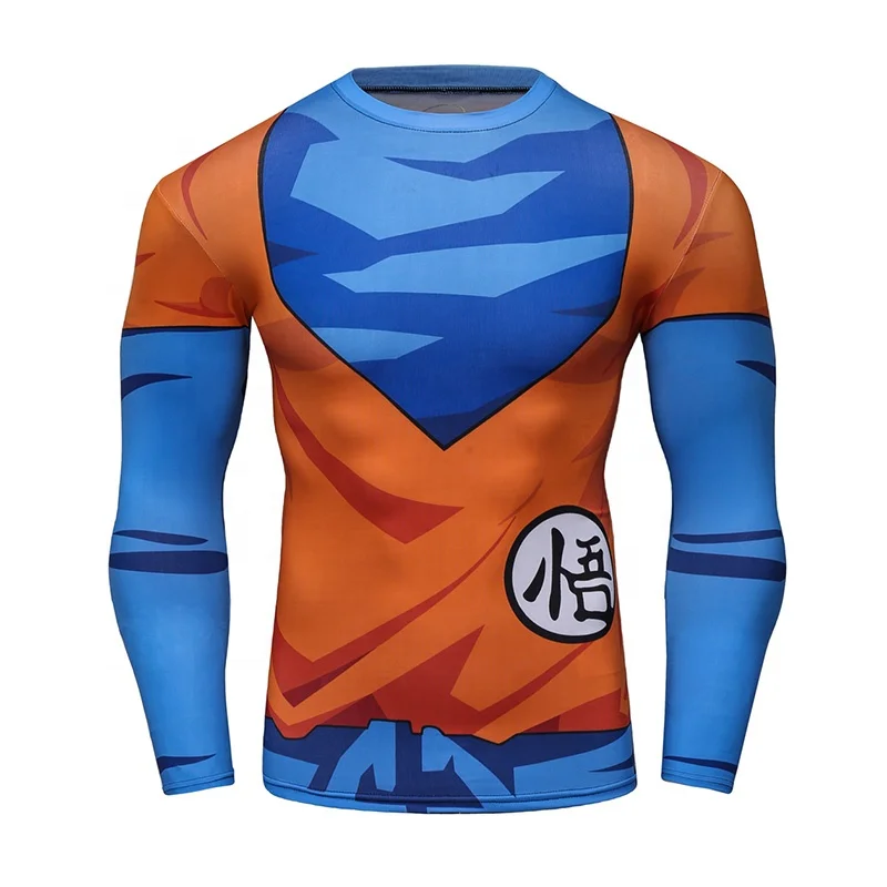 Japanese Anime Cosplay Costume Son Goku Vegeta Shirts Mens Sublimation Workout Clothing