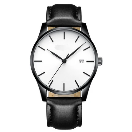 Top quality men leather sapphire crystal swiss quartz movement watches