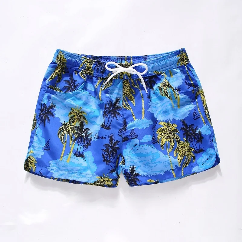 
Wholesale Women Beachwear Fashion Printed Beach Shorts Quick Dry Couples Swim Trunks 