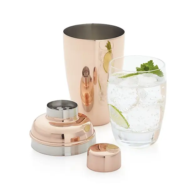 Бостонский шейкер с зеркальной отделкой из меди, шейкеры для коктейлей из нержавеющей стали цвета розового золота, 16 унций
