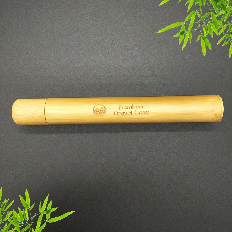 Yangzhou private bamboo travel case portable toothbrush holder box custom logo natural wood wholesale manufacture kids adult