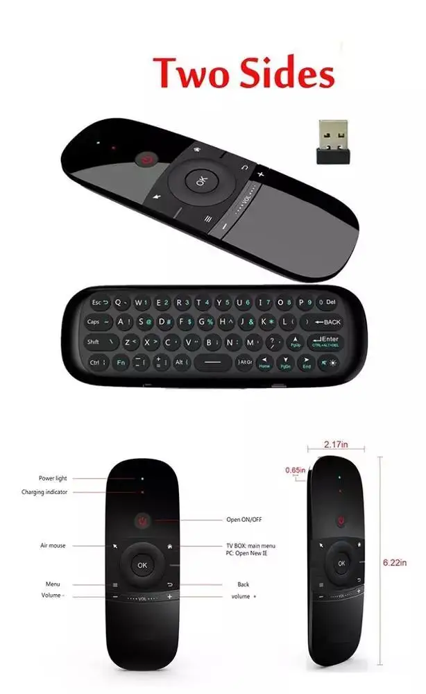 Promotion price Air Fly Mouse W1 wireless Mini Keyboard 2.4g remote control for android tv box