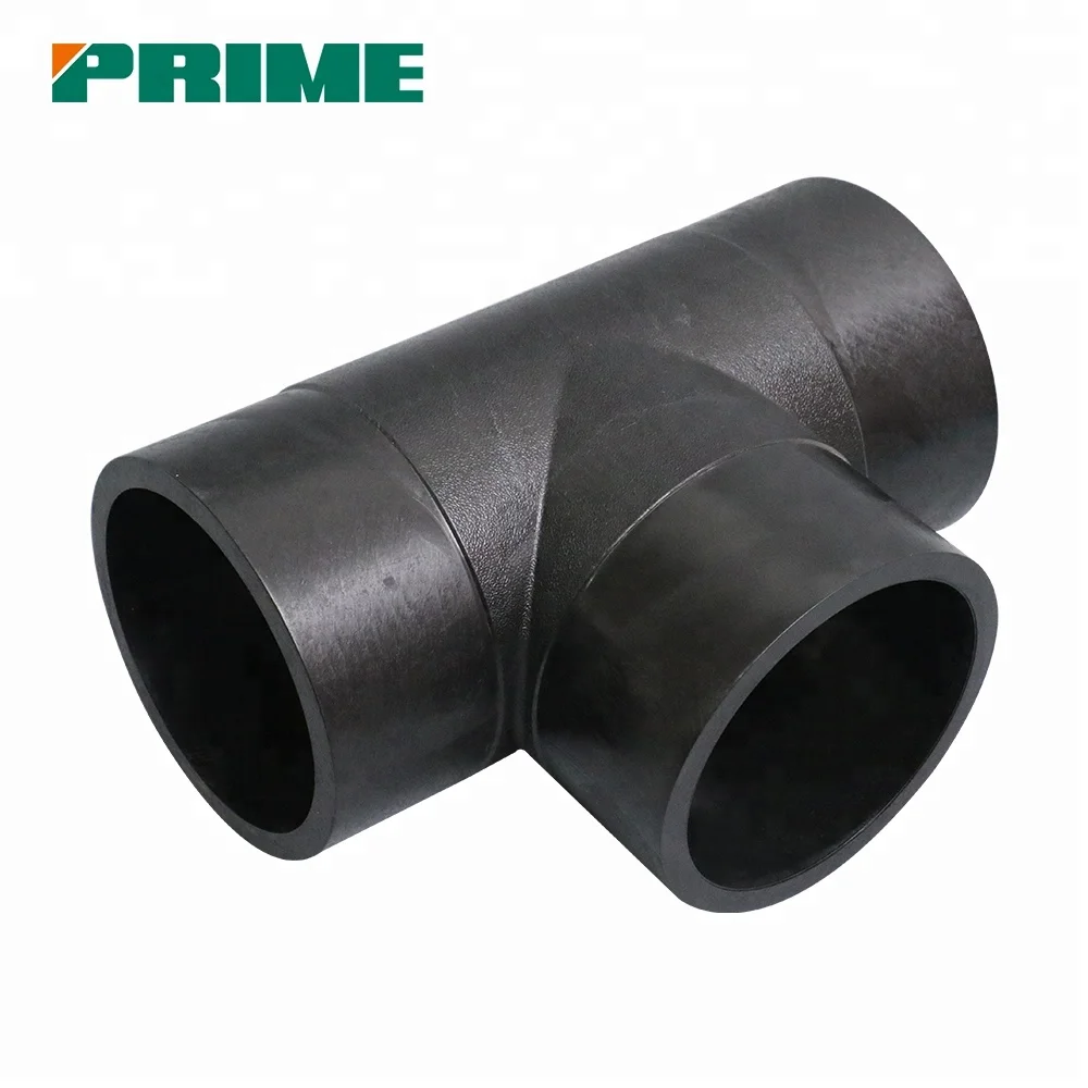 Black PE welding pipe fitting Pn16 Hdpe Fittings Butt Fusion Reducing Tee hdpe fittings