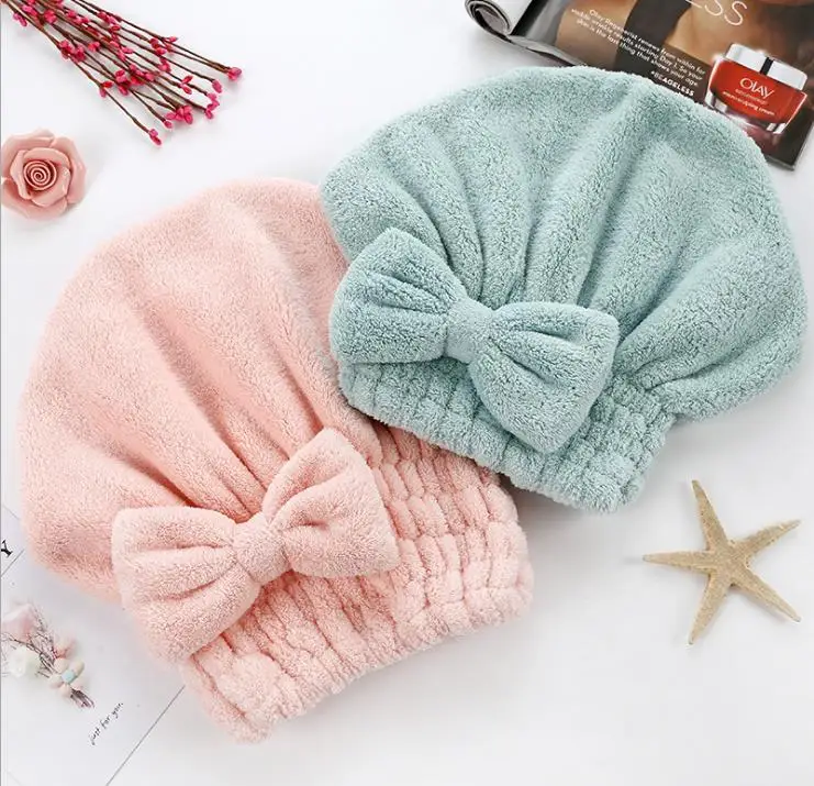 Quick Drying Lady Bath Towel Dry Hair  Microfiber Bath Towel Hair Dry Shower Cap