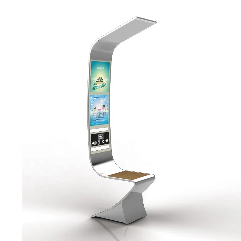 Smart Solar LED Advertising Lighting Box Phone Charger Outdoor Urban Bench
