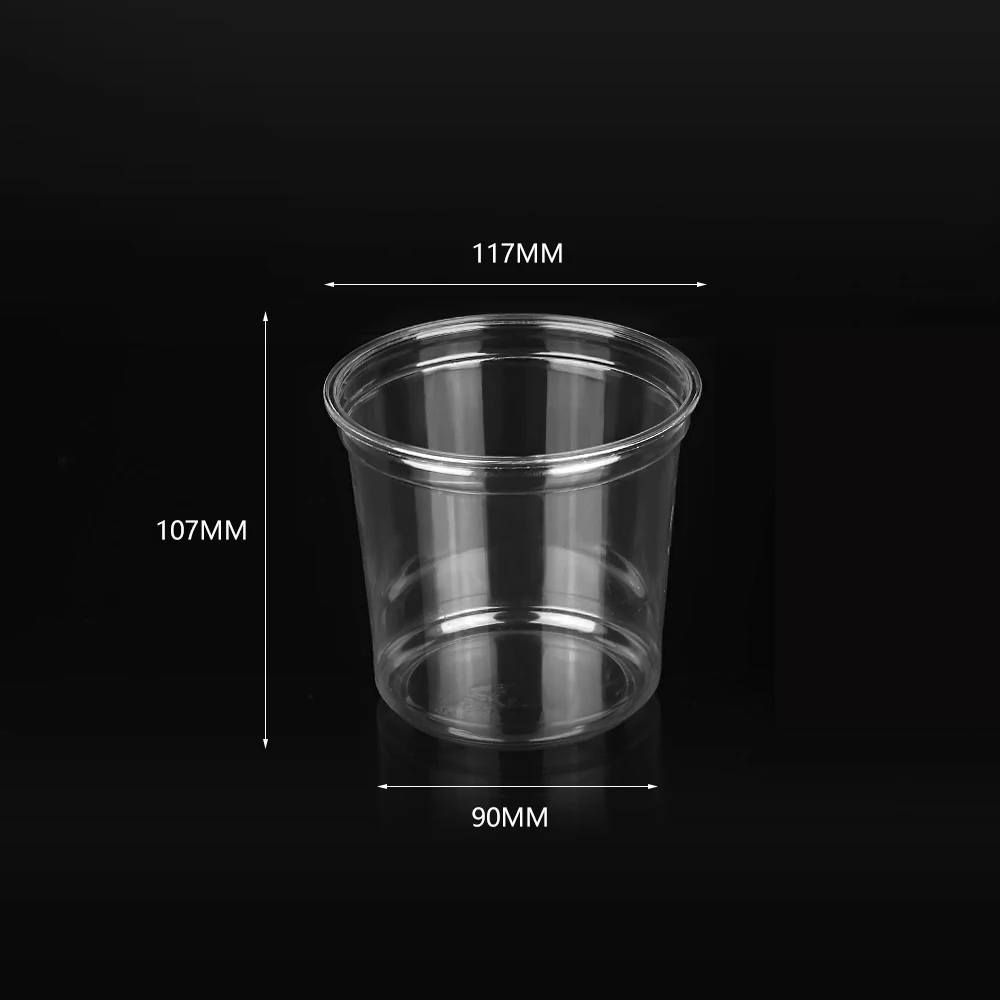 Biodegradable Food Container PLA Disposable 8oz 12oz 16oz 24oz 32oz PET Deli Container Cup With Lid