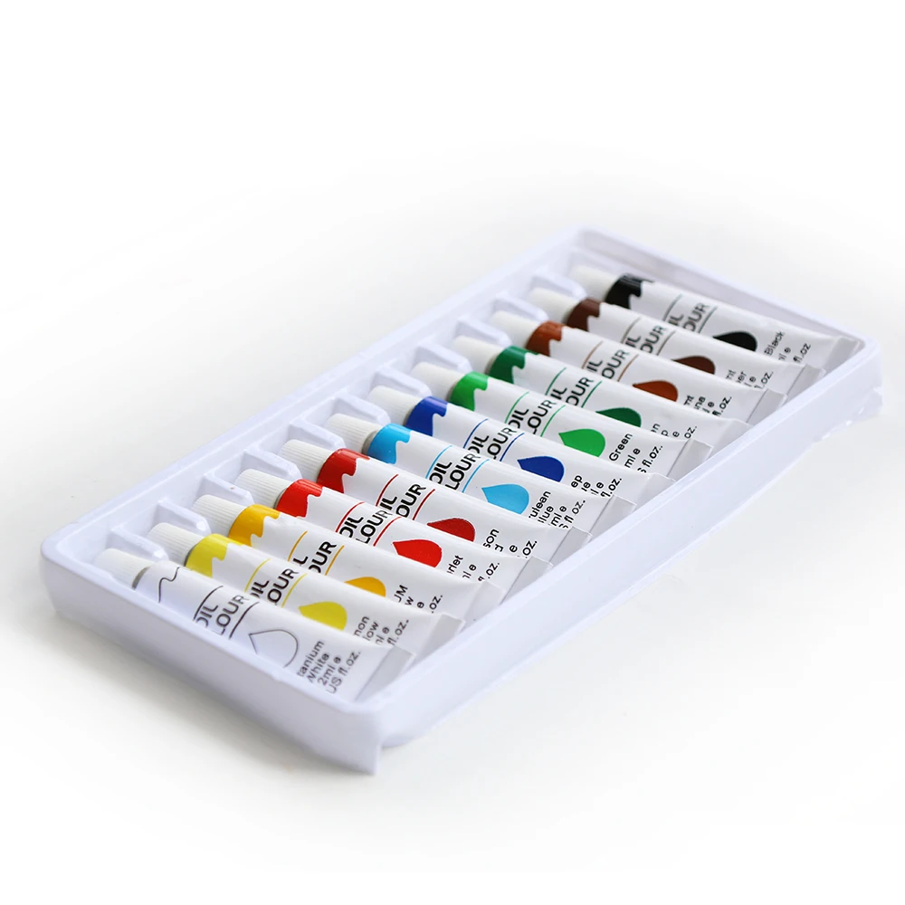 Moderately Priced 12 Tubes X12ml Neon Oil Color Paint Set for Student and Amateur Artists