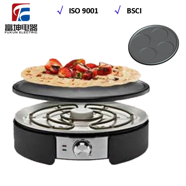 
12 inch Nonstick Pancake Maker With Interchangeable Plates Electric Crepe Maker 