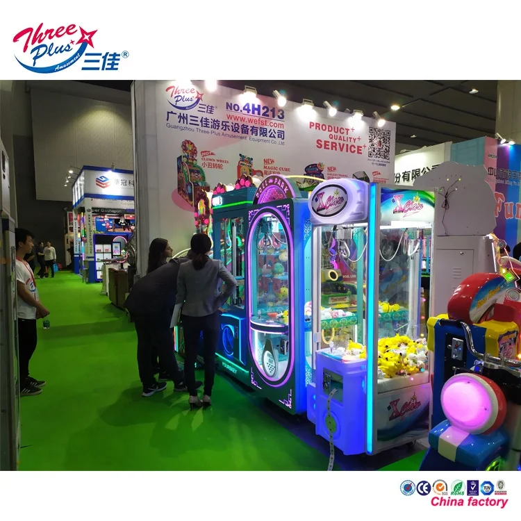 Threeplus coin operated singapore doll claw machine arcade game machine