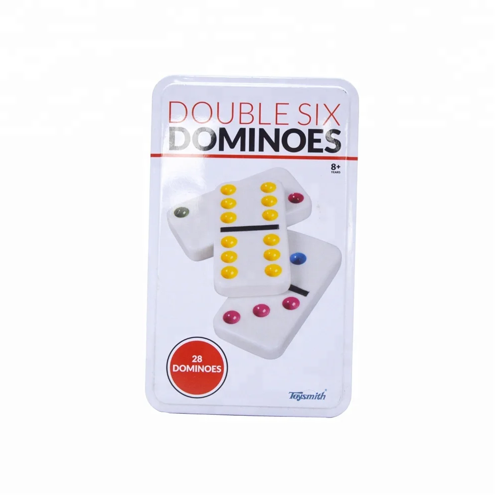 
Promotional Rectangular Double 12 Dominoes in Metal Storage Box for Packaging 