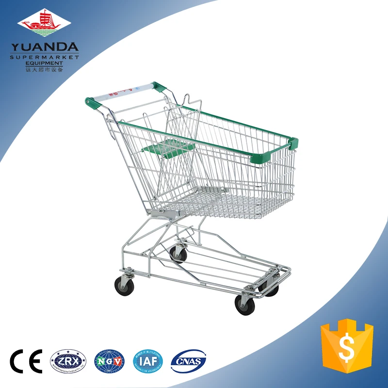 Factory directly Asian style supermarket metal steel grocery shopping cart trolley