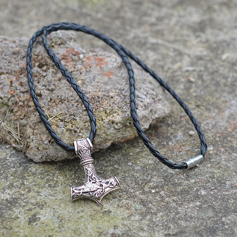 Мужское скандинавский ожерелье с кулоном Молот Тора в скандинавском стиле