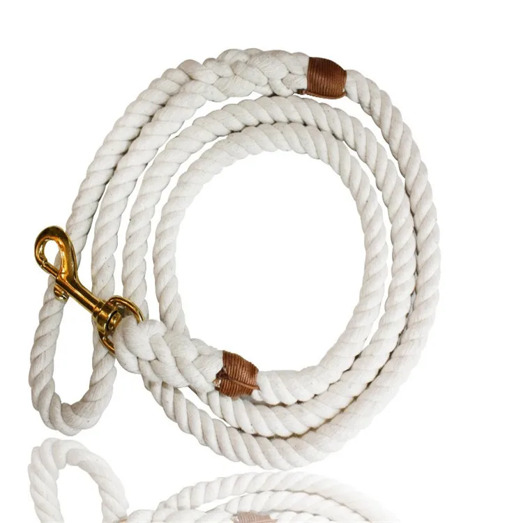 Custom Color high quality new design 100% cotton dog leash With Metal Logo Tag innovative Slip Rope Lead Leash