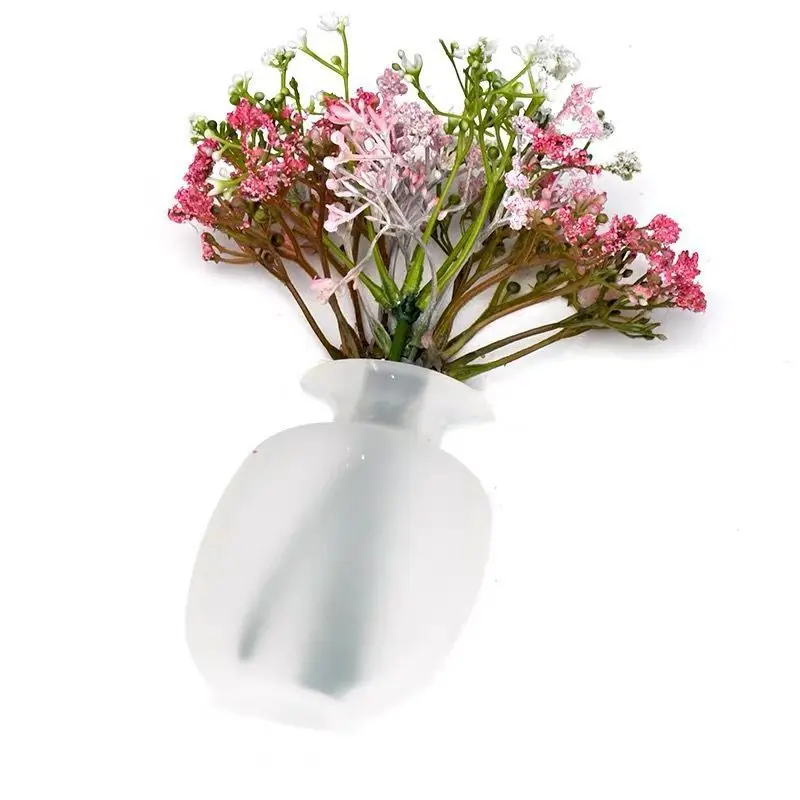 NewPinky Silica Gel Traceless Vase Wall Hanging Refrigerator Paste Wall Magic Hydroponic Vase Paste Colorful