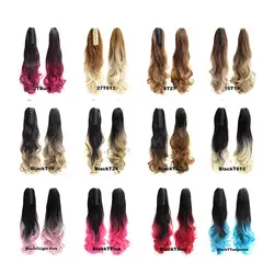 Factory price easy to wear ombre hair extension ponytail snap on ponytail hairpieces