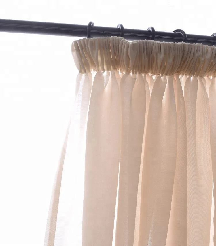 Beautiful elegant nature linen pure gauze curtain for hotel