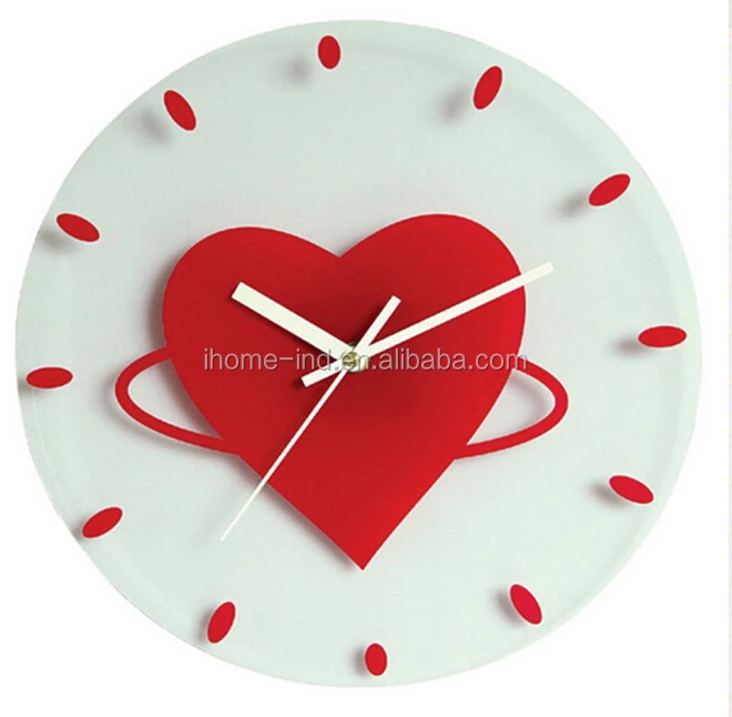 glass wall cat clock funny wall clock for home decoration