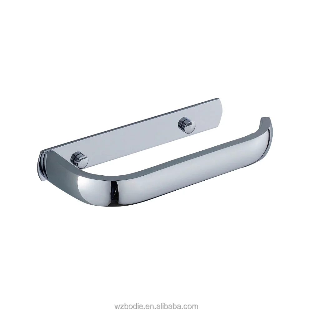 Chrome Finish Half Open Toilet Roll Paper Rail Holder modern Simple Brass Material Toilet Tissue Holder 80006
