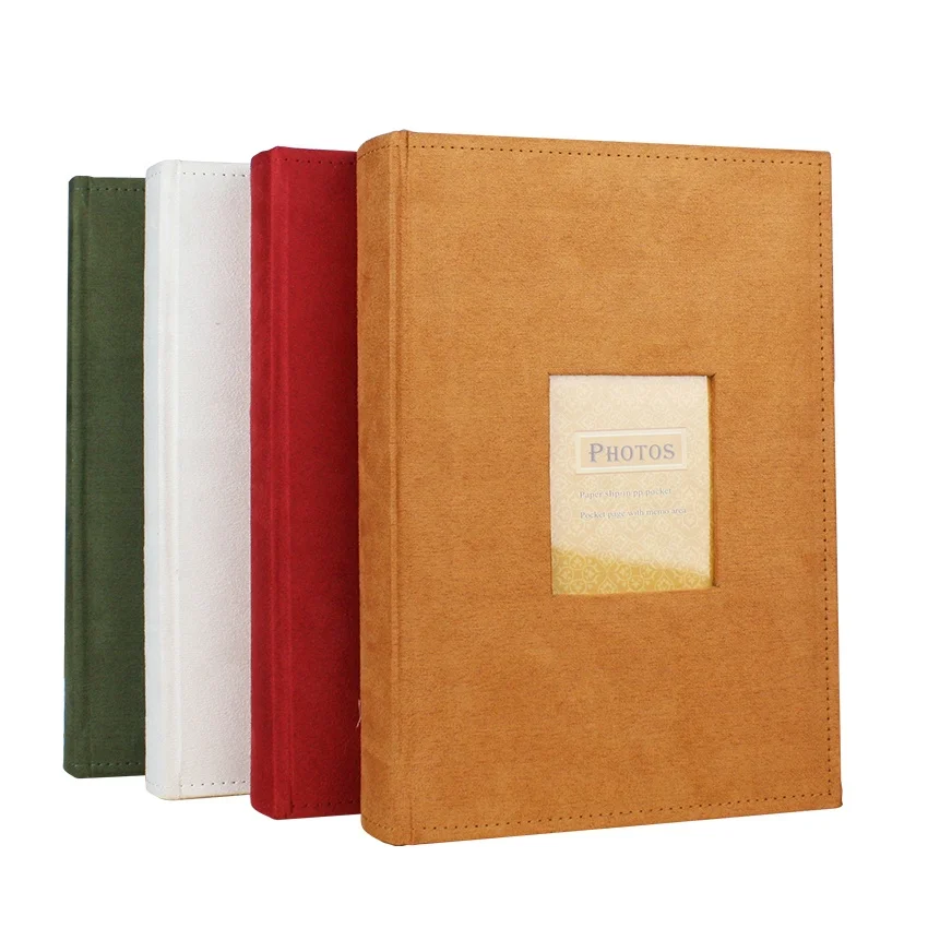 Guanmei fabric cover book bound style photo album 4R 4x6 300 photos paper slip in family photo albums